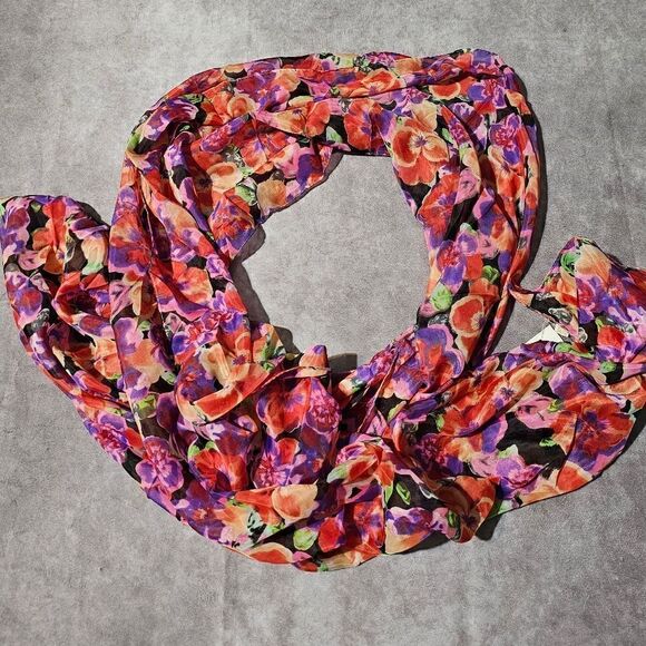 COLLECTION EIGHTEEN Pansy Party TBA Scarf 21" x 86" - Picture 1 of 3